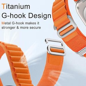 สายไนล่อนห่วงอัลไพน์ระบายอากาศ22มม. นุ่มพิเศษดีไซน์ตะขอตกปลาไทเทเนียมโลหะกีฬาสำหรับแอปเปิ้ลสมาร์ทวอทช์49มม. 46มม. - Product Image 4