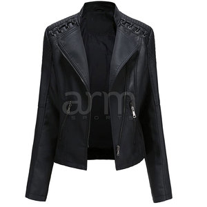 Factory Direct Sale New Arrival <b>Long</b> Sleeves Women <b>Leather</b> <b>Jacket</b> Customized Wholesale <b>Leather</b> Winter <b>Jacket</b> - Product Image 3