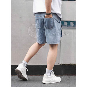Pantalones Cortos Vaqueros Resistentes para Hombre con Dobladillos Deshilachados y Costuras Elegantes para Usar en Verano, Pantalones Cortos Vaqueros de Corte Urbano para Hombre - Product Image 6