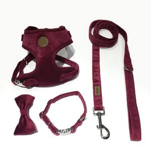 Durable Velvet <b>Dog</b> <b>Harness</b> Set Soft Padded Adjustable Comfortable for Training & Daily Walking Perfect for Small to <b>Large</b> <b>Dogs</b> - Product Image 1