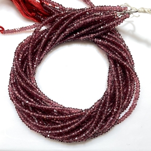 Mozambique grenat facettes Rondelle forme perles pierre précieuse naturelle en gros pour la fabrication de bijoux - Product Image 2