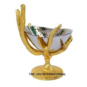 ชามชุบอลูมิเนียมโลหะทรงกลมสีเงินสไตล์แฟนซีทันสมัยชามตกแต่งบ้าน - Product Image 5