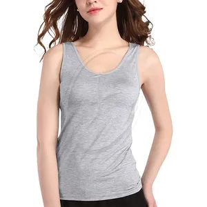 Solid Color Cotton lady camisole Elastic Tank Tops for Women Undershirts Slim Fit Camisole Custom Basic Racer Vest