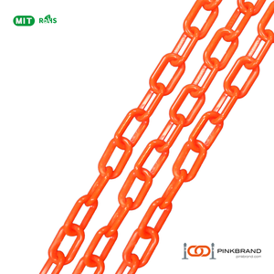 Chaîne en plastique 8mm25M Orange Rouge court Post Chaîne sur bobine - Product Image 2