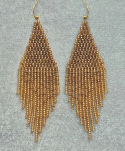 Boucles d'oreilles à franges perlées ombrées, faites à la main - Product Image 3