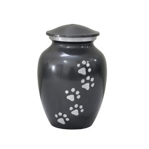 High Quality Aluminium Cremation <b>Pet</b> <b>Urns</b> With Paw Print And Black Color Finished Metal Funeral <b>Urns</b> For Human Ashes - Product Image 1
