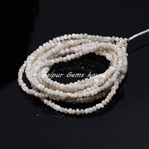Cuentas de forma sin cortar en bruto de diamante blanco Natural de la mejor calidad, hebra de cuentas de piedra natal de abril de 4mm-6mm para collar de fabricación de joyas - Product Image 3