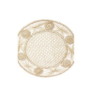 Assiette de Présentation en Rotin pour Grossistes – Écologique, Résistante à la Chaleur, Taille Personnalisée, Design Moderne, Blanc et Marron, Décorative pour Mariages