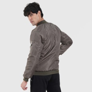 Blouson Rock Bomber Olive Décontracté Streetwear Haute Qualité Enduit Imperméable à Fermeture Éclair Camouflage à Capuche Col Montant pour Automne Printemps - Product Image 2
