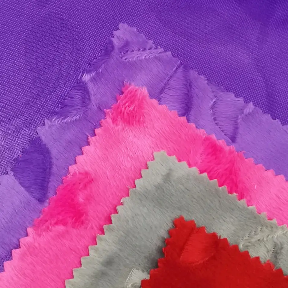 Yeni tasarım kısa peluş Velboa kadife 100% Polyester fırçalanmış yatak kumaşı