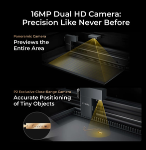 XTool P2S 55W Découpeuse laser CO2 de bureau Caméra double HD 16MP Vitesse de gravure 600 mm/s - Product Image 5