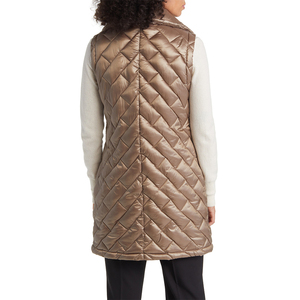 Chaqueta de poliéster 100% acolchada transpirable a prueba de viento para mujer, sin mangas, con cuello en V, cierre de cremallera, ropa exterior informal para cuatro - Product Image 5