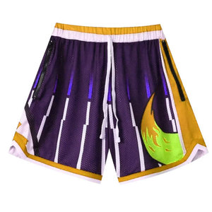 Pantalones cortos de baloncesto de malla 100% para adultos y jóvenes, ropa de entrenamiento deportivo estampada, transpirable y cómoda, precio al por mayor - Product Image 2