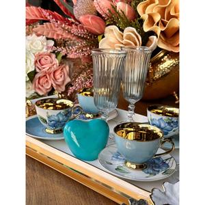 ชุดของขวัญกาแฟตุรกี Love สีฟ้า20ชิ้นสำหรับ6คน