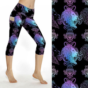 Leggings Capri para Mujer con Estampado Digital Personalizado, Ligeros, de Poliéster, Cintura Media, Casuales, para Fitness, Yoga, Gimnasio y Running - Product Image 2