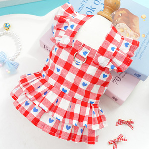 Robe pour animaux de compagnie, design élégant, tendance, imprimé simple, printemps été, confortable, respirante, luxe, vente en gros pour chats - Product Image 4