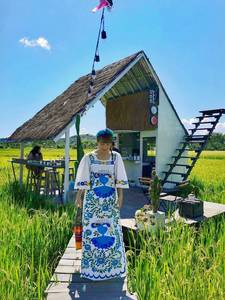 Caftanes de color azul Pavo Real bordados a mano mexicanos vintage estilo étnico bohemio natural sólido cubierta de Playa Larga Hippie - Product Image 5