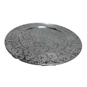 Plaque ronde en métal aluminium avec gravure NickelAntique Couleur Plat de service de grande taille pour la décoration de mariage et d'hôtels - Product Image 2