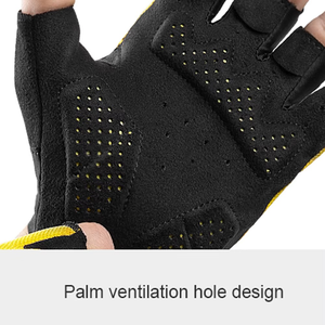 Guantes de Ciclismo de Medio Dedo, Transpirables, de Poliéster y Nailon, Unisex, para Ciclismo, Ajuste Universal, Negro y Amarillo - Product Image 4