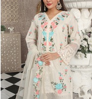 Salwar Kameez traditionnel indien pakistanais pour femmes, imprimé et brodé, en lin, respirant, robe de fête pour femmes