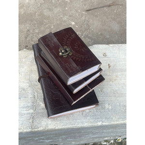 Luxury Handcrafted Terracotta Leather Journal Hand-Embossed Cover Gravure Printed Pages Made Goat Sheep Leather Pure Recycled - Product Image 2