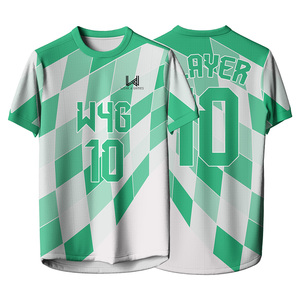 Maillots de football pour hommes personnalisés avec logo imprimé par sublimation, manches courtes, 100% polyester, léger, extensible dans les quatre sens - Product Image 1