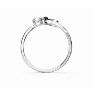 Anillo Premium de Oro con Diamantes Redondos de 0.183 Ct, Diseño Reina de Corazones con Llamas Gemelas, 9 KT, 14 KT, 18 KT, Venta al Por Mayor, Proveedor OEM - Product Image 4