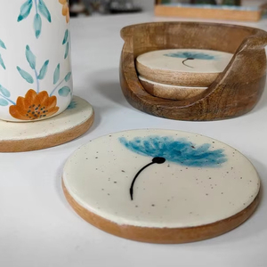 Best Seller Resin and Wood <b>Coaster</b> Set for Modern Dining Spaces stone <b>coasters</b> - Product Image 1