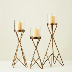 ชุดเชิงเทียนโลหะสีทองสำหรับตกแต่งโต๊ะ3ชิ้น - Product Image 6