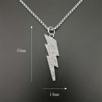 Collar con colgante de letra de moissanita de plata de ley, estilo hip hop, con incrustaciones de moissanita, chapado en plata, unisex, para rapero