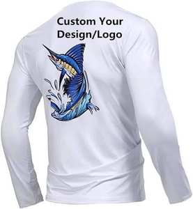 เสื้อเจอร์ซีย์แขนยาว 90% โพลีเอสเตอร์+10% สแปนเด็กซ์ UPF 50 กันน้ำ แห้งเร็ว ทรงคอกลม ระบายอากาศได้ดี เหมาะสำหรับออกกำลังกาย พิมพ์ลายได้ตามต้องการ สำหรับตกปลา - Product Image 2