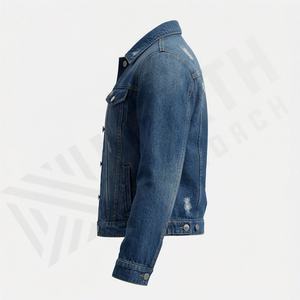 Veste en jean pour femmes, perles de perles sur le devant, boutons, manches longues, chic, féminin, look décontracté, élégant, veste de mode de rue, couleur personnalisée - Product Image 3