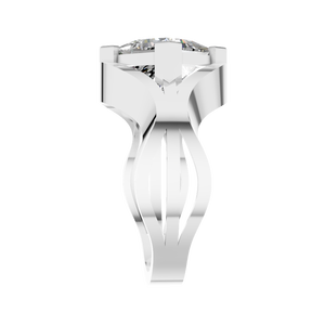 Bague en or massif 14 carats avec moissanite VVS taille princesse, sertie à griffes, pour mariage, fiançailles, anniversaire, fête - Product Image 2