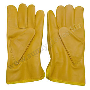 ถุงมือขับรถหนังวัวแบบเต็มนิ้วถุงมือขับรถแฟชั่นมืออาชีพกลางแจ้งกันลื่นสำหรับคนขับรถก่อสร้าง - Product Image 3