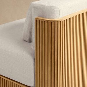 Lunavera The Mocoto Plaza, Sofá Modular para Exteriores, Asiento Individual, Madera de Teca Sólida, Silla de Jardín de Lujo, Muebles Premium para Hoteles y Resorts - Product Image 6