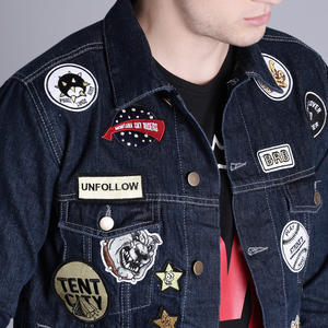 Chaqueta vaquera de doble botonadura para hombre, superventas, bien diseñada, calle alta, invierno, alta calidad, transpirable, reversible, logotipo personalizado - Product Image 2