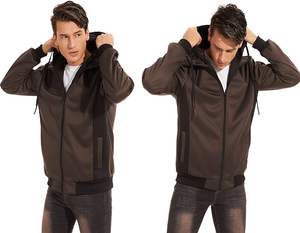 Sudadera con capucha personalizada para hombre, estilo urbano, con logotipo OEM, corte regular, cierre completo, poliéster/algodón, resistente al viento y transpirable - Product Image 5