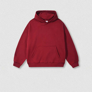 <b>Men's</b> Winter Hoodie 100% Cotton Fleece Heavyweight <b>Pullover</b> Sweatshirt Solid Pattern Loose Fit Customized ODM OEM High Quality - Product Image 1