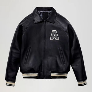 Leather Baseball <b>Jackets</b> Varsity Letterman <b>Jacket</b> Custom Embroidery Logo Blank Varsity <b>Jacket</b> for <b>man</b> - Product Image 4