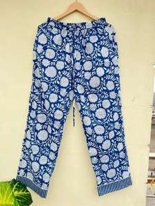 Ropa de dormir de popelina de algodón 100% hecha a mano India elegante estampado Floral estilo informal de lujo manga larga de tiro alto otoño primavera - Product Image 4