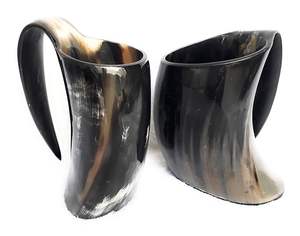 Authentic <b>Viking</b> Inspired Polished Drinking Horn Mug Medieval Tankard <b>Gift</b> for Christmas Birthday Groomsmen Natural Crafts - Product Image 4