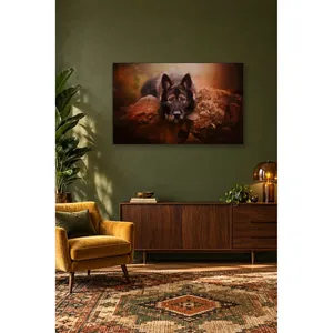 Fida Alman Çoban Köpeği Kayanın Üzerinde Dinliyor Kanvas Tablo - Product Image 5