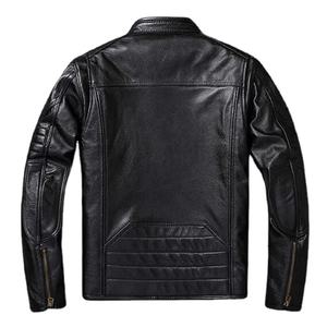 Chaqueta de Cuero Genuino para Hombre, Diseño Nuevo, Superventas, con Cuello Alto, Logotipo Frontal, Diferentes Colores Disponibles, Envío DDP - Product Image 4