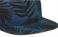 Gorra Trucker de Malla con Estampado de Hojas Tropicales, Unisex, Ajustable, Estilo Casual de Verano, Diseño de 6 Paneles, Color Azul