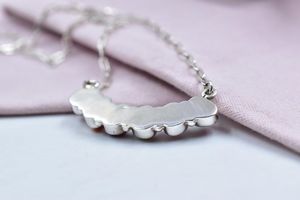 Elégant collier de réglage de lunette en argent sterling plaqué rhodium rose Dahlia turquoise avec chaîne de 18 pouces - Product Image 3