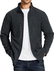 Chaqueta de Forro Polar Ligera Vintage para Hombre Sanzaf 2024, 100% Algodón, Cierre Completo con Bolsillos, Transpirable, Abrigo Casual Cálido para Invierno - Product Image 3