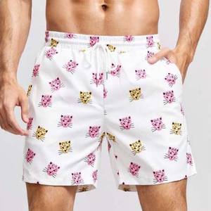 Alta calidad verano rápido algodón y poliéster cintura elástica traje de baño playa pantalones cortos hombres precio barato logotipo personalizado tablero playa pantalones cortos - Product Image 4