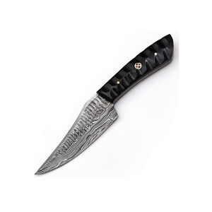 Nouveautés 2023 : Couteau de chasse Bowie Damas avec étui, lame à pointe crantée, multifonctionnel pour extérieur, barbecue, camping, OEM - Product Image 2