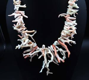 Coral blanco natural, collar de cuentas Rojas collar de branchi grueso grande collar de piedras preciosas tamaño de 18 pulgadas 69X3MM a 22X3MM () - Product Image 6
