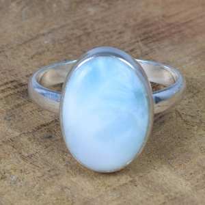 Bague ovale en larimar, élégante, en argent sterling 925, bijoux en pierres précieuses, bague en pierre bleue faite à la main pour femmes, vente en gros - Product Image 6